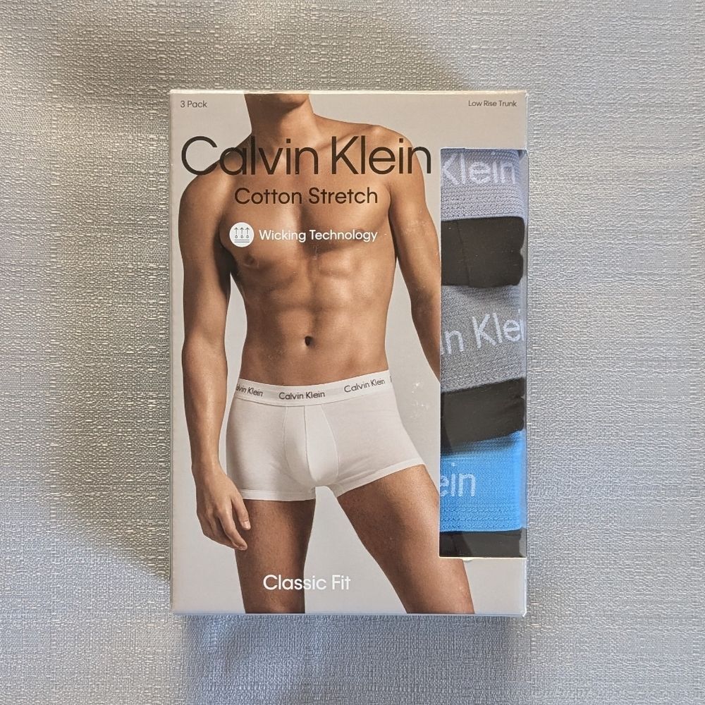 Calvin Klein 3 Pack Black Premium Low Rise Trunks Men's size XL NEW!